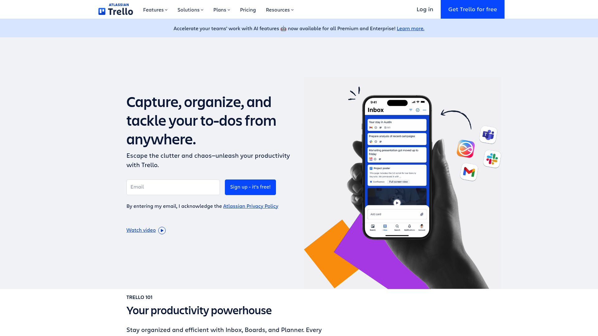 trello board screenshot showing columns for backlog in progress and completed tasks for a web project