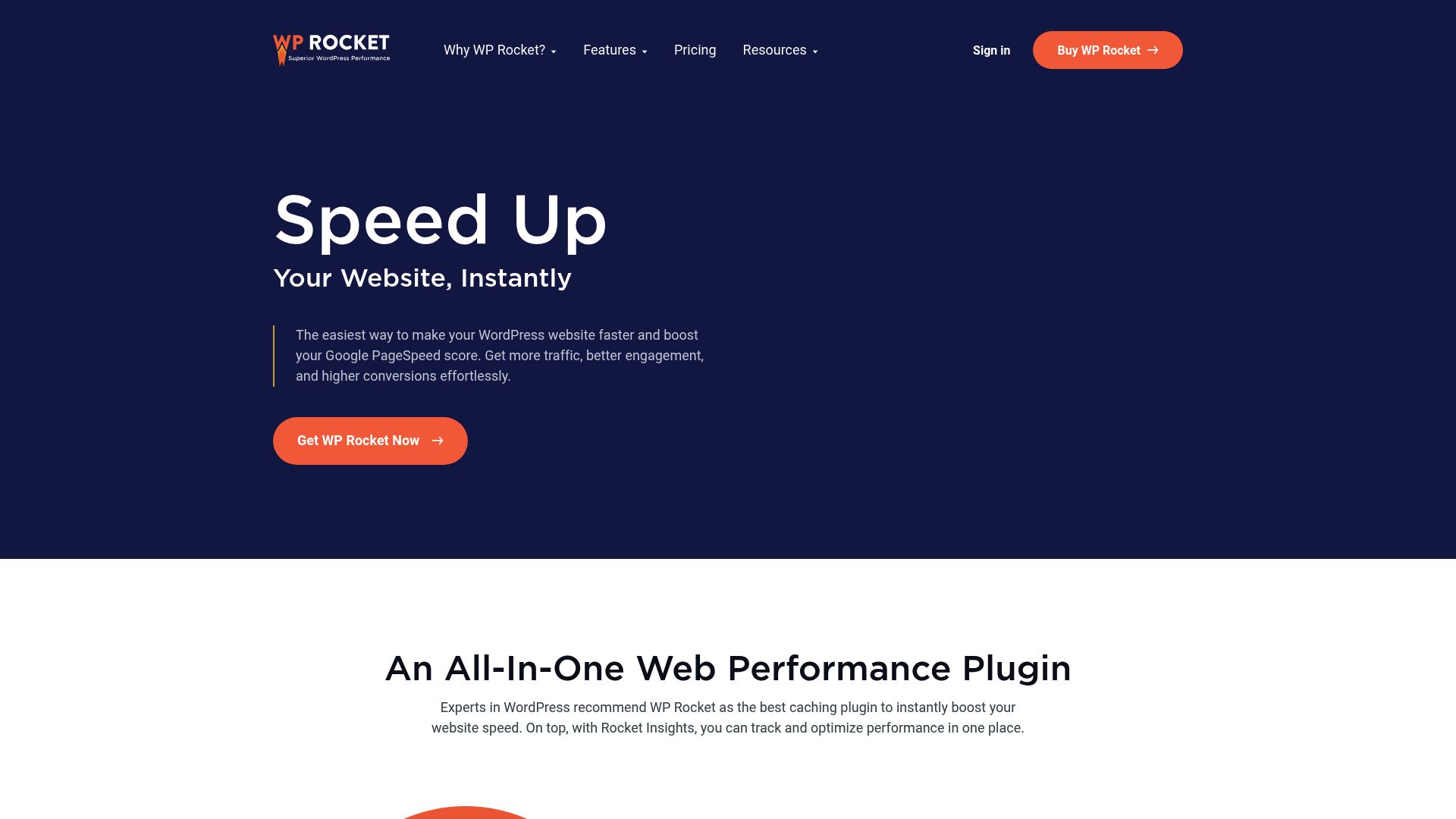 WP Rocket dashboard settings showing caching options enabled