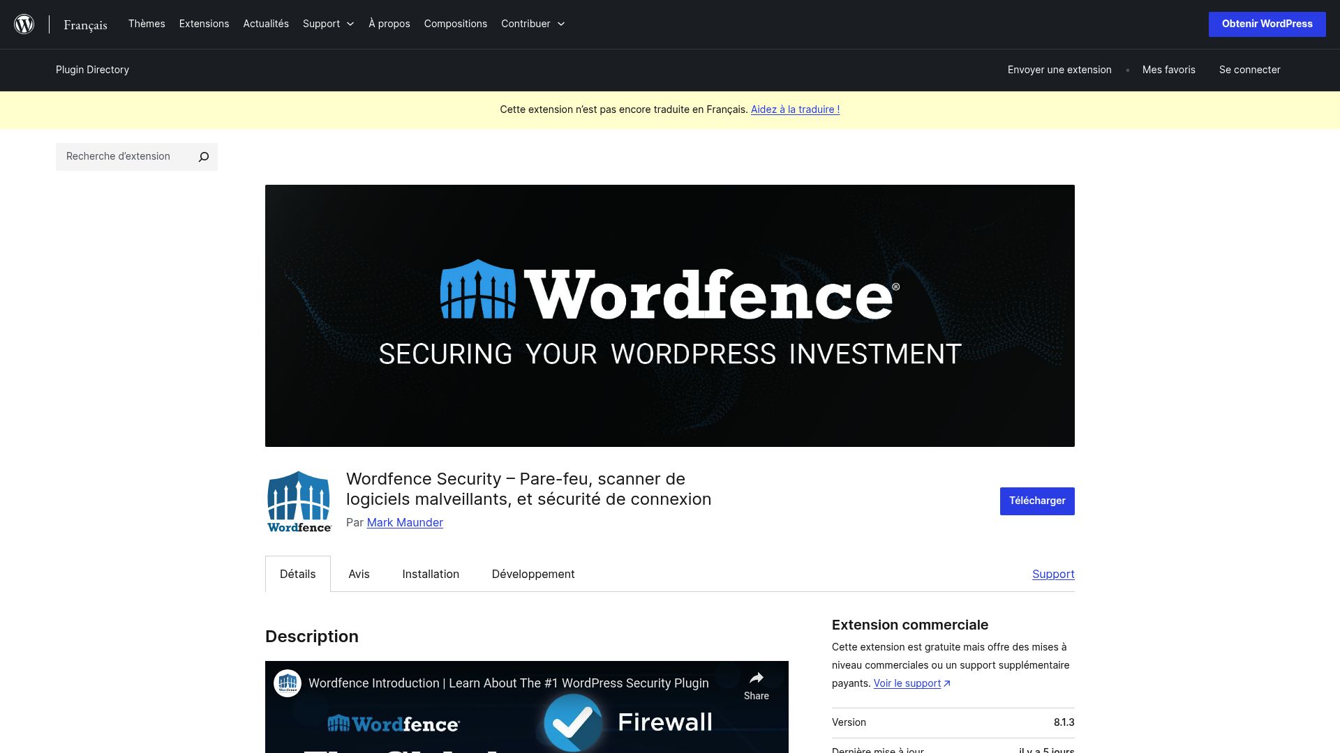 WordPress security plugin dashboard showing firewall status and scan results