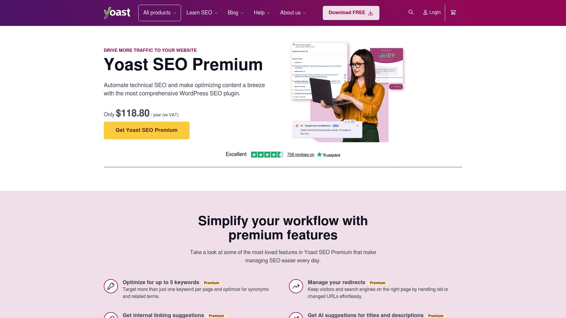 Screenshot of the Yoast SEO plugin interface inside WordPress showing green lights for analysis