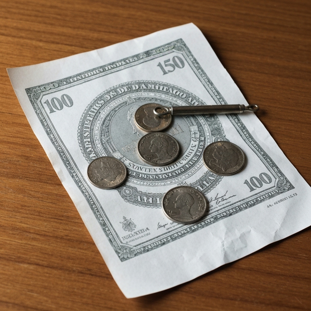 Detailed infographic style image showing the breakdown of a WordPress maintenance invoice with coins and gears