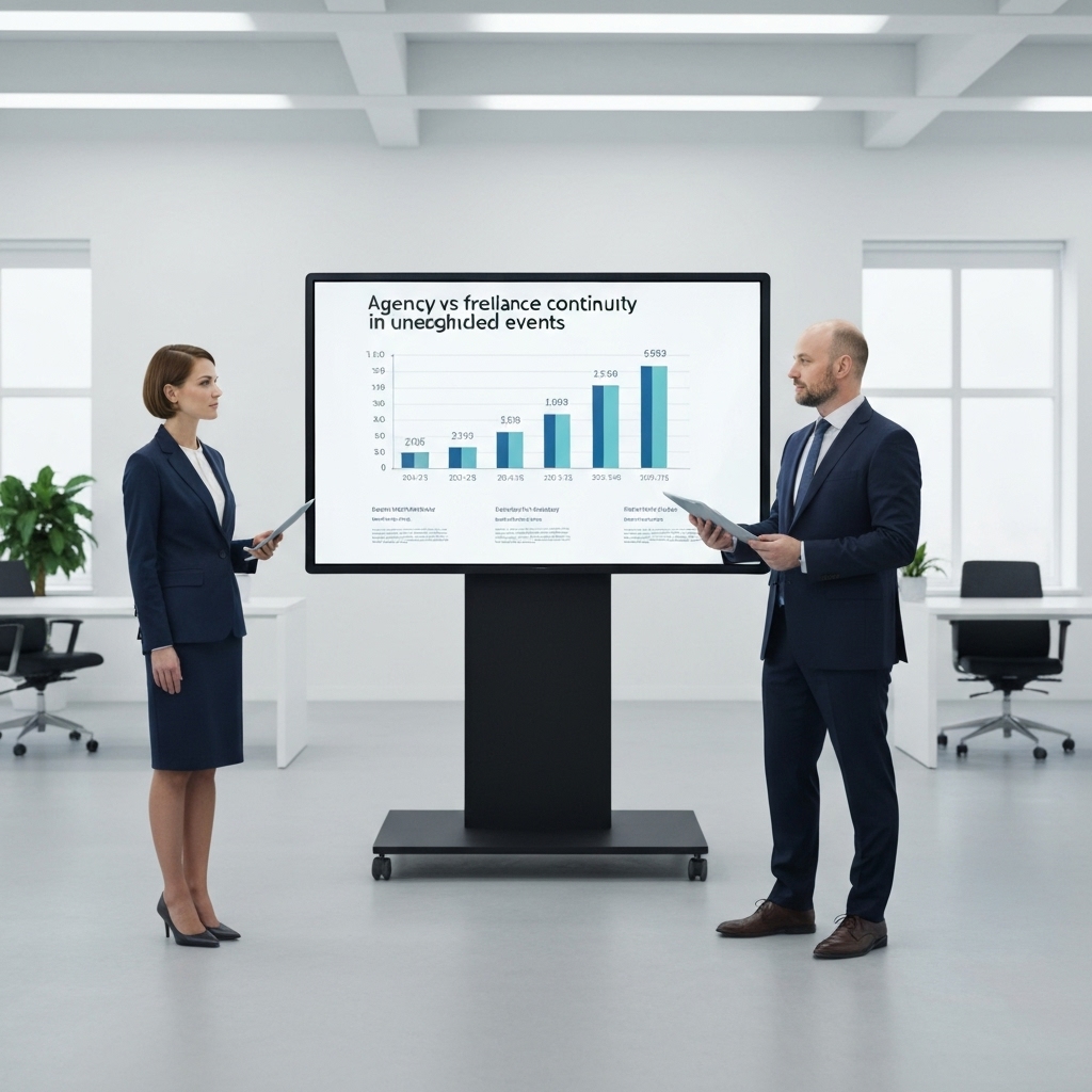 Graphique montrant la continuité de service agence vs freelance en cas d