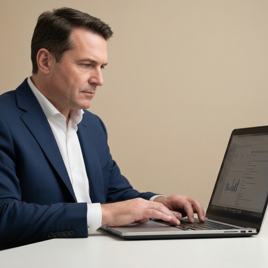 A professional working on a laptop in a cozy Lyon coffee shop, designing a wordpress website website with clean interface