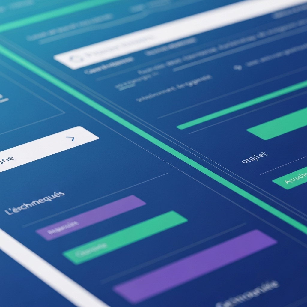 Image moderne d'un site e-commerce WooCommerce optimisé, avec des lignes de données rapides symbolisant l'amélioration de per