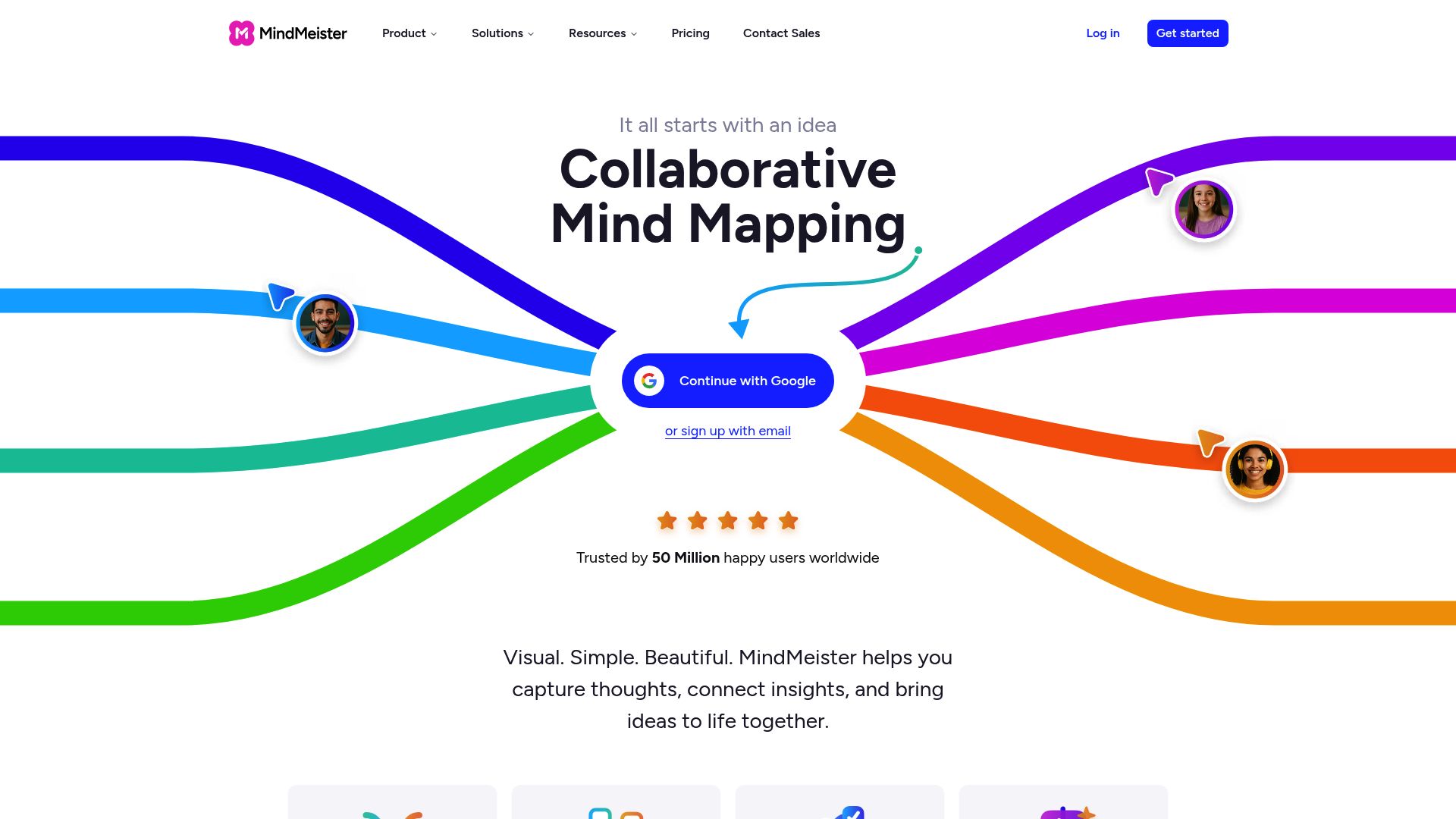screenshot of mindmap tool showing website architecture tree structure