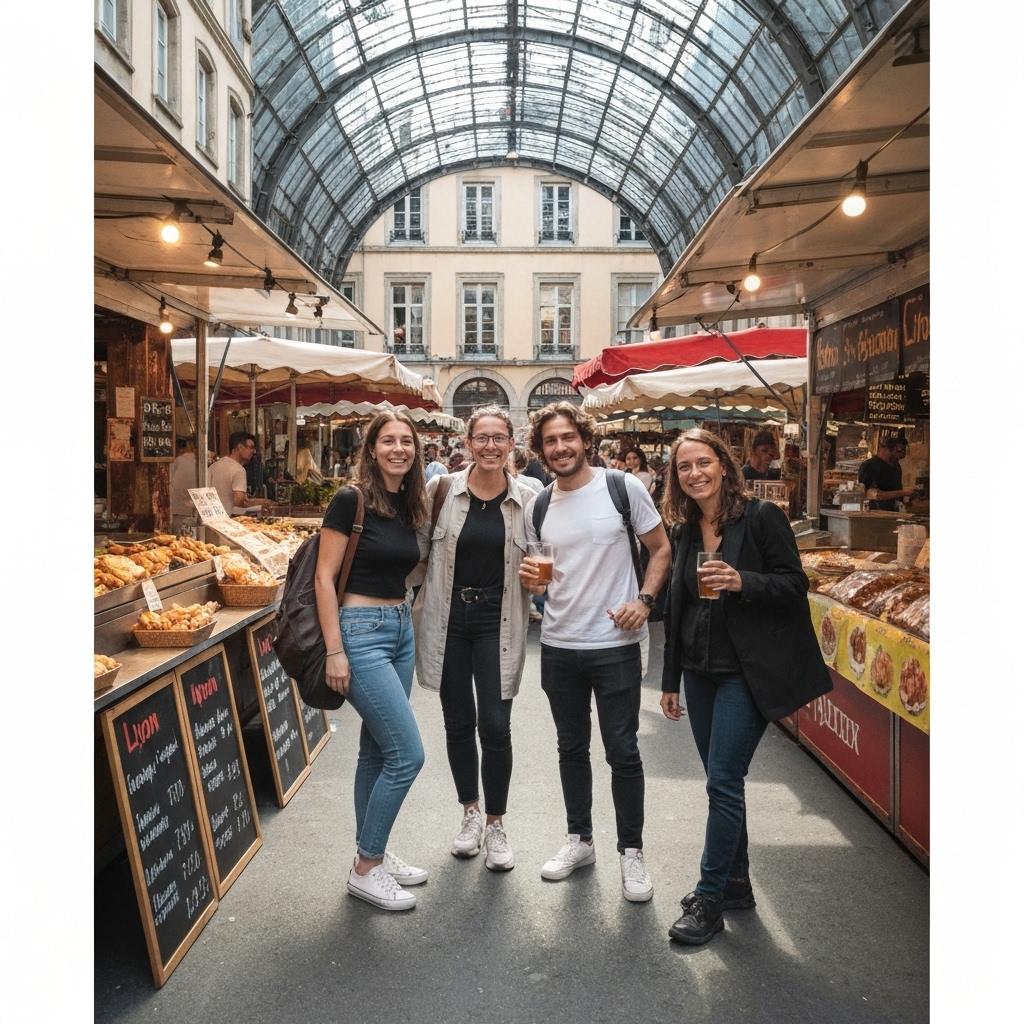 A professional team working on a WordPress website development plan in a modern office setup in Lyon