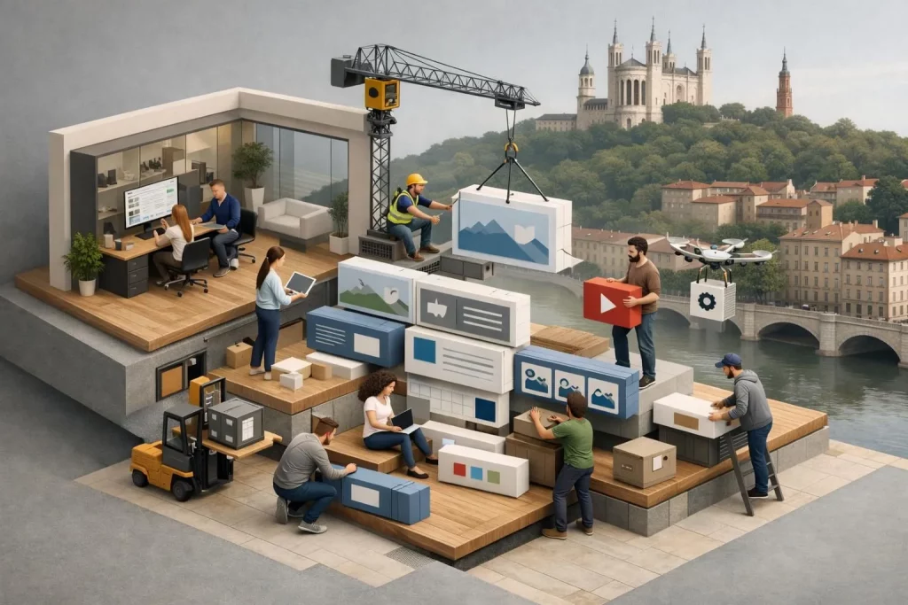 Création site web rapide Lyon WordPress par agence locale. Développement web moderne 3D, monuments lyonnais.