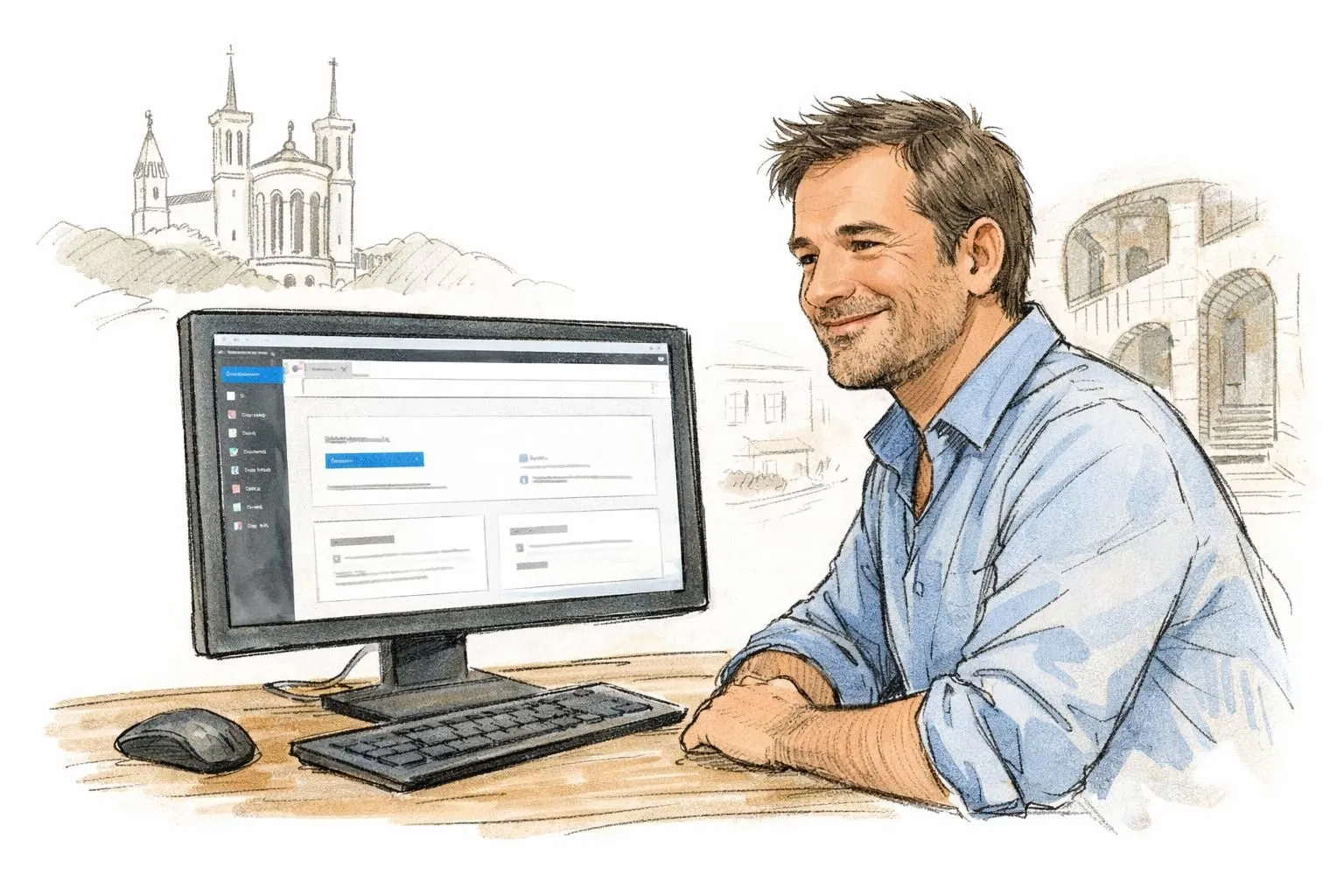 Entrepreneur TPE à Lyon utilisant WordPress pour booster son activité locale en 2026.