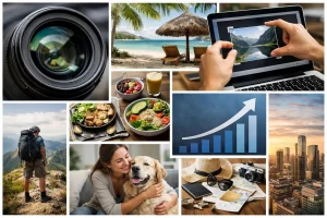 Optimiser images pour wordpress seo: collage montrant l'importance de l'optimisation visuelle et la performance web.