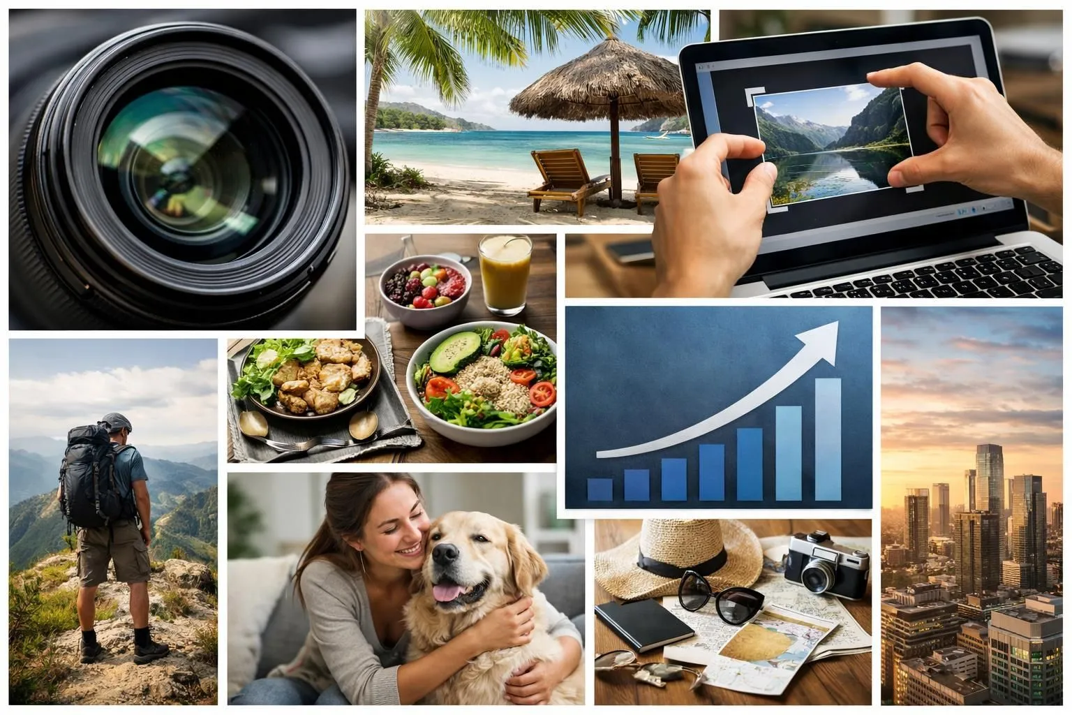 Optimiser images pour wordpress seo: collage montrant l'importance de l'optimisation visuelle et la performance web.