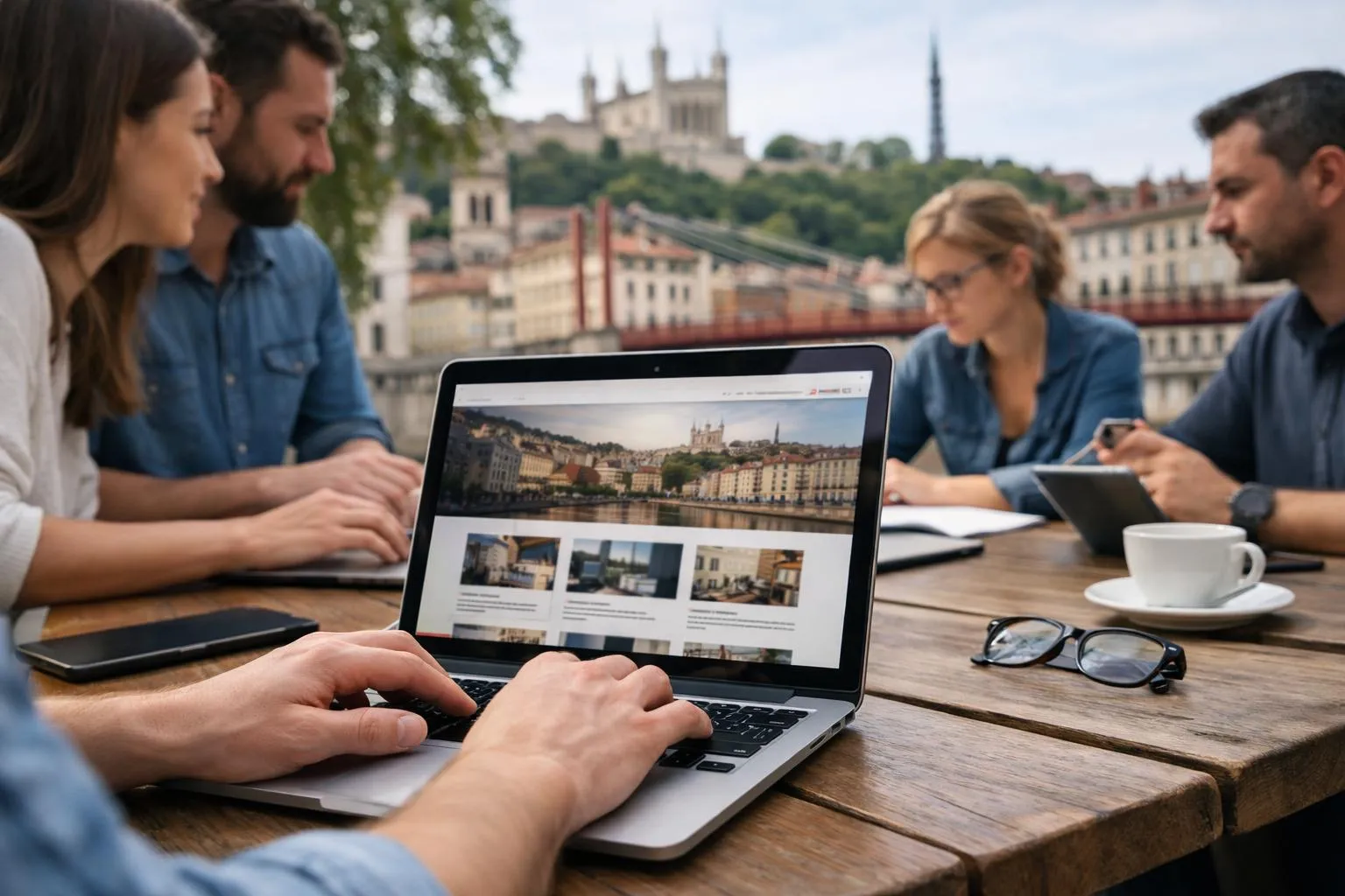 Agence de référencement naturel à Lyon, équipe travaillant sur un site WordPress