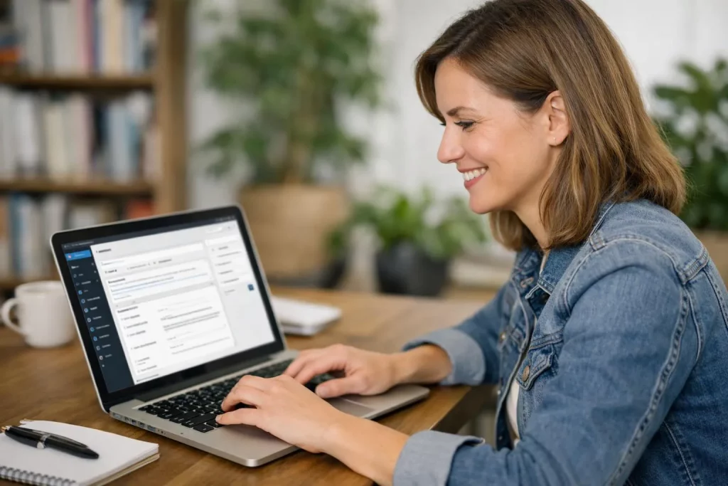 Formation WordPress Lyon, personne sur ordinateur portable