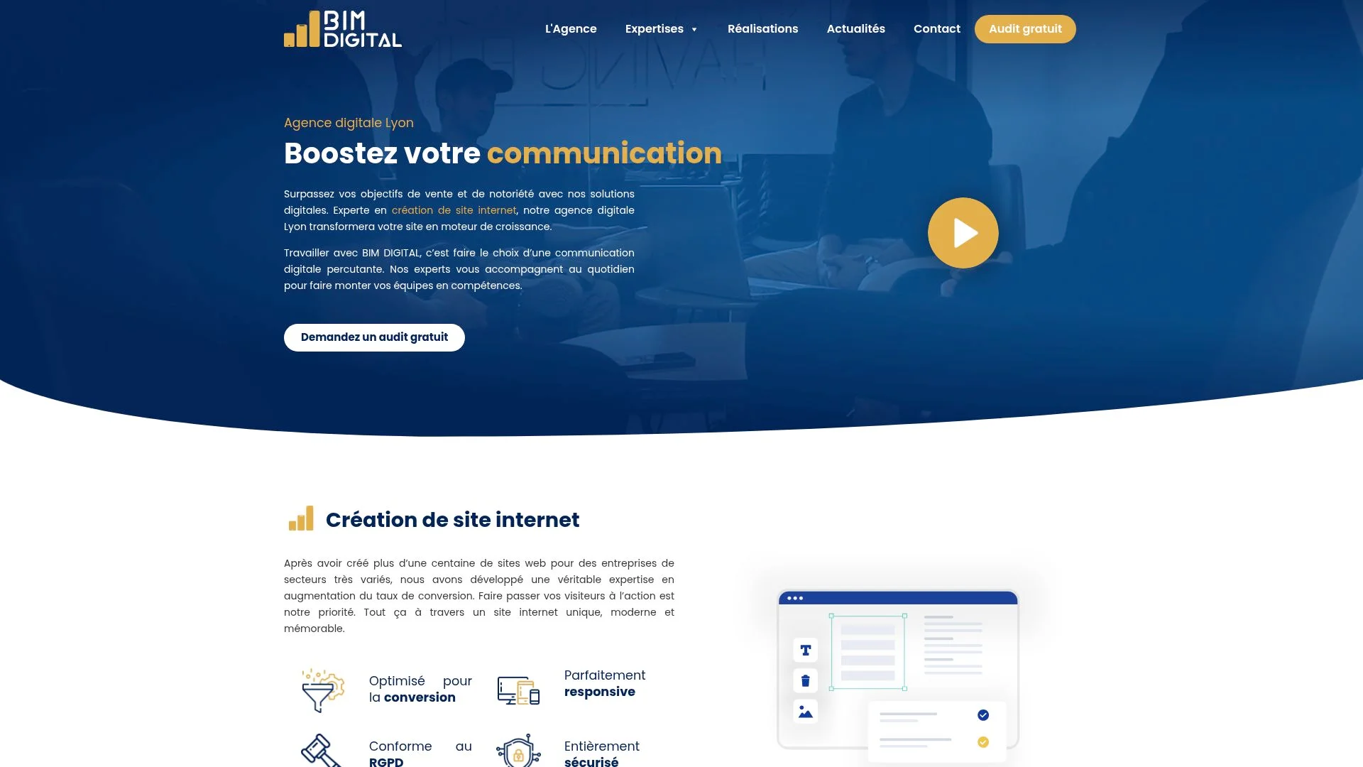 Agence digitale proposant des solutions de création de site web et de communication numérique.